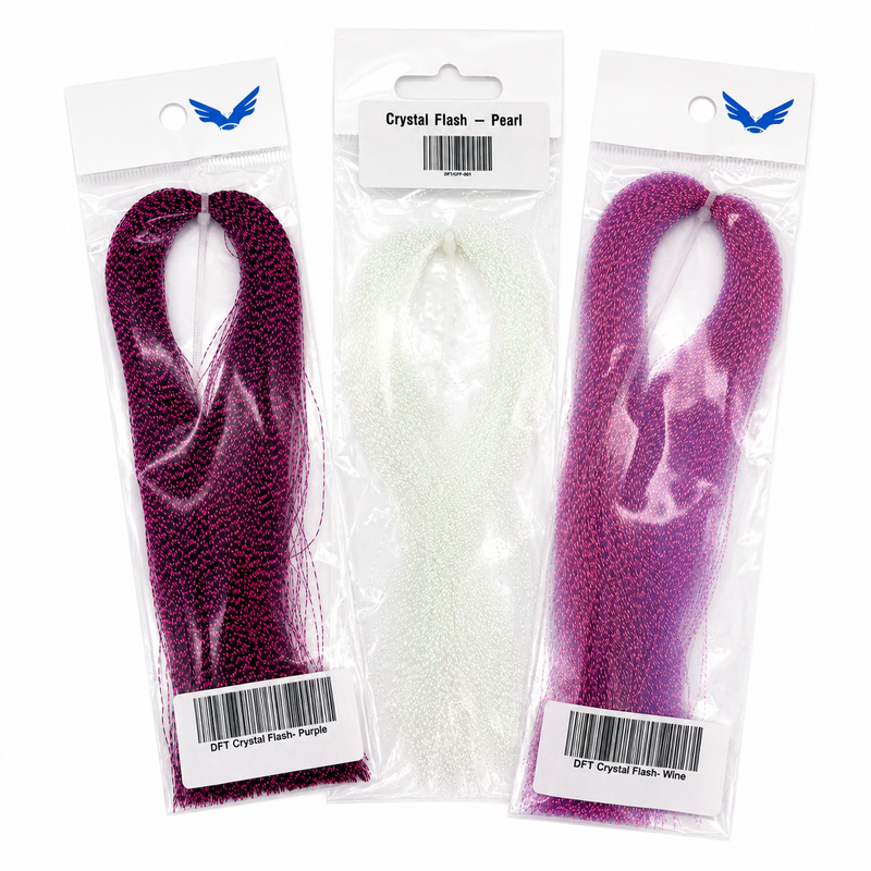 Load image into Gallery viewer, Glitter tinsel strands in pearl, wine, and purple clear packages
