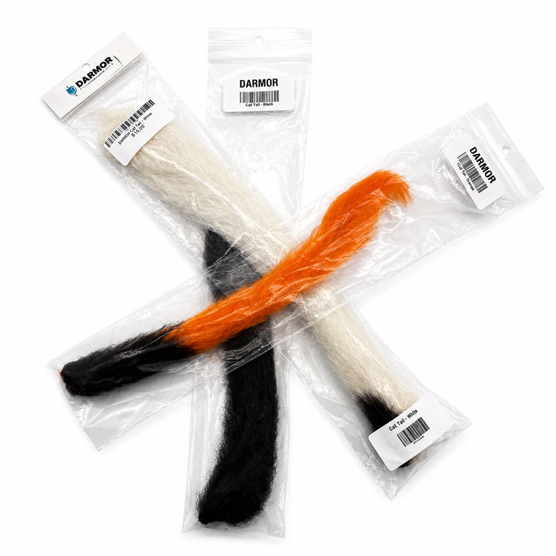 Load image into Gallery viewer, Calftail hair set in white, orange, and black with packaged pieces
