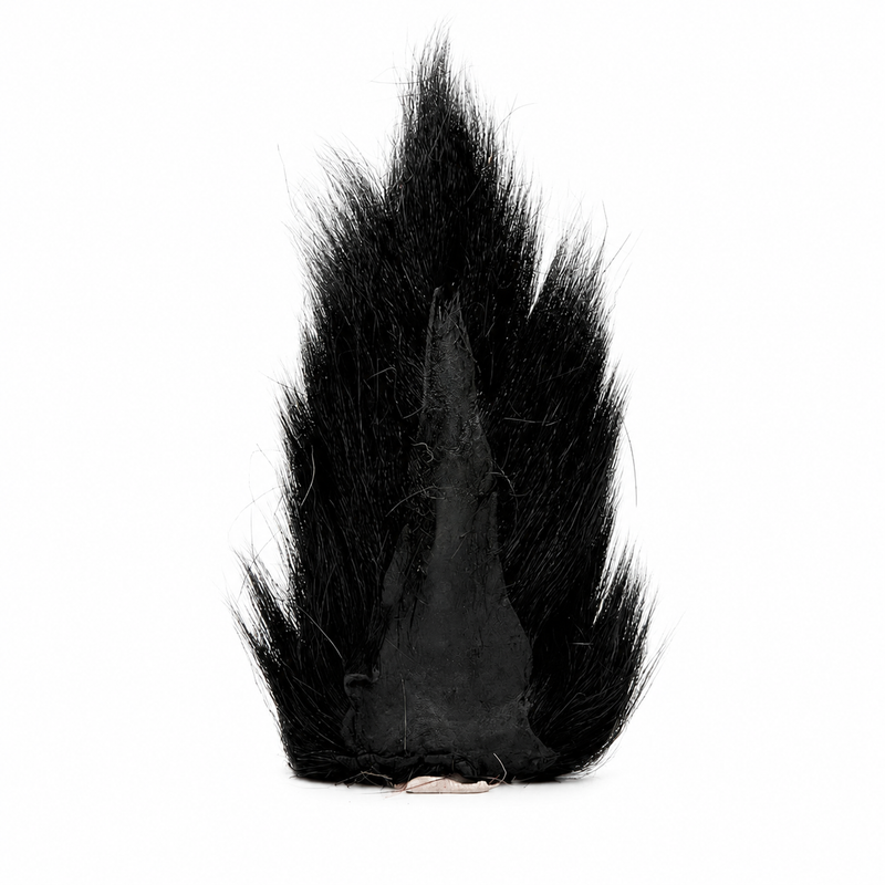 Load image into Gallery viewer, Black bucktail hair with black woven base
