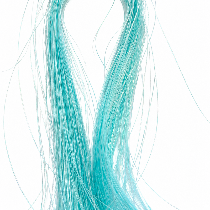 Load image into Gallery viewer, Phosphorescent blue-green fiber strands bundle, flowing V-shape
