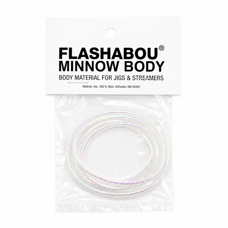 Load image into Gallery viewer, Flashabou Minnow Body lure material strands, pearl iridescent, in sealed pack
