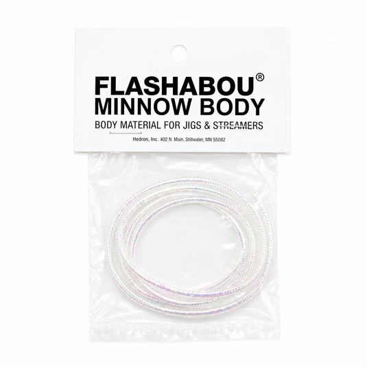Flashabou Minnow Body lure material strands, pearl iridescent, in sealed pack