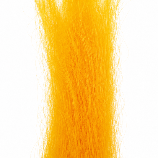 Yellow crinkle-fiber hair streamer, airy loose strands with crinkled texture