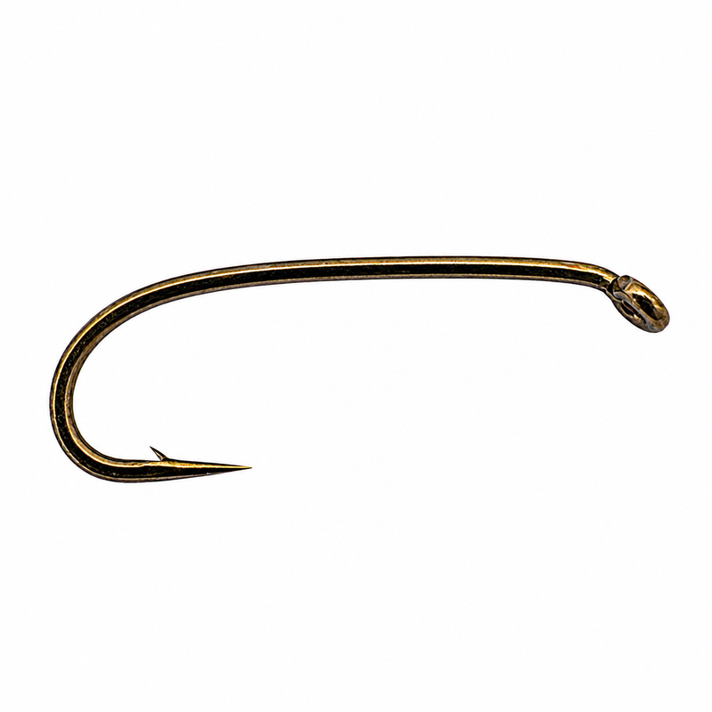 Load image into Gallery viewer, Daiichi heavy wire nymph hook, dark gold finish, curved eye and point
