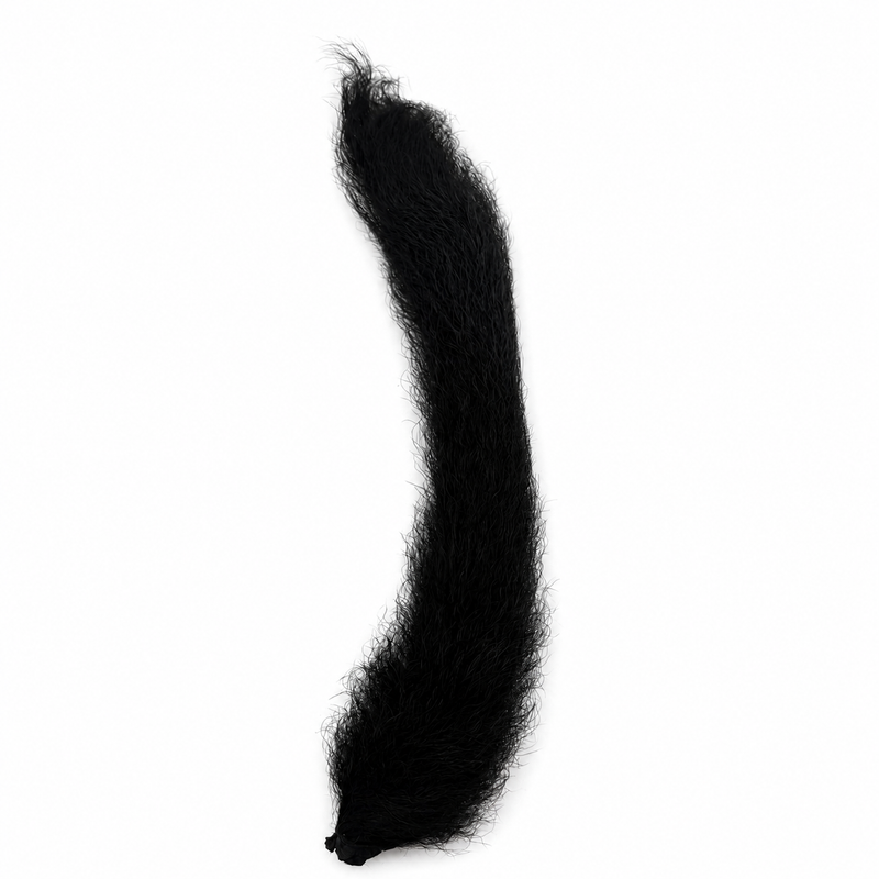 Load image into Gallery viewer, Black calftail fur strip with tapered end
