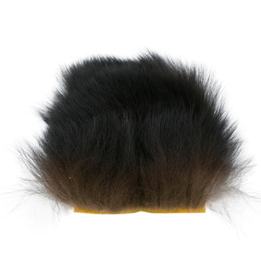 Black bear patch with plush, fuzzy fur and curved top