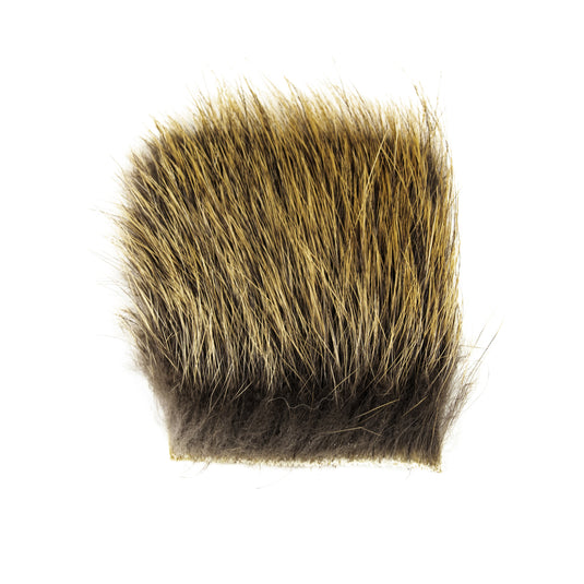 Shor woodchuck fur trim cuff, dark brown and tan