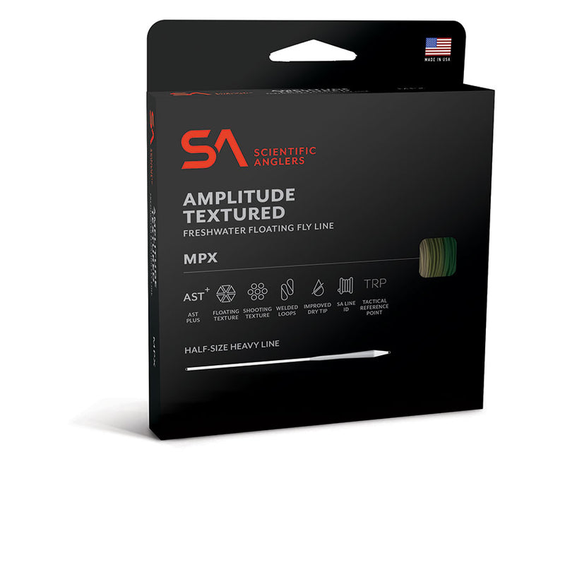 Load image into Gallery viewer, Textured freshwater floating fly line on MPX retail box, black with red logo
