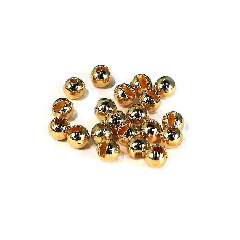 Load image into Gallery viewer, Gold slotted beads with central hole, glossy metallic finish
