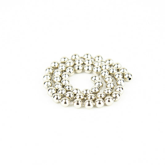 Silver round-bead chain bracelet, multiple strands looped together