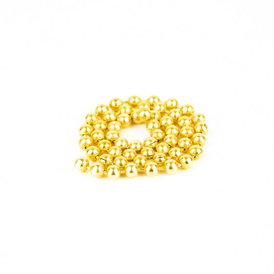 Gold round-bead chain bracelet, multiple strands looped together