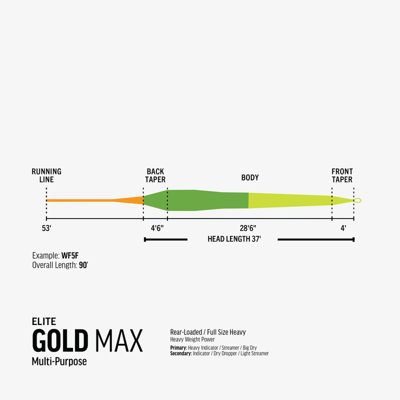 Load image into Gallery viewer, Fly line taper diagram with running line, back taper, body, and front taper lengths
