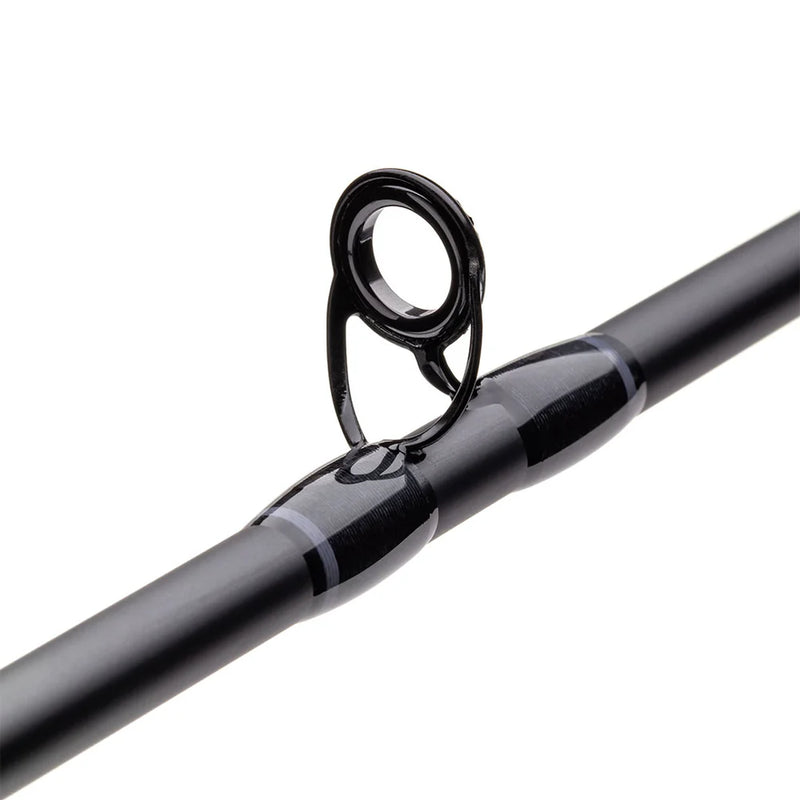 Load image into Gallery viewer, Fishing rod with black guide ring on dark shaft
