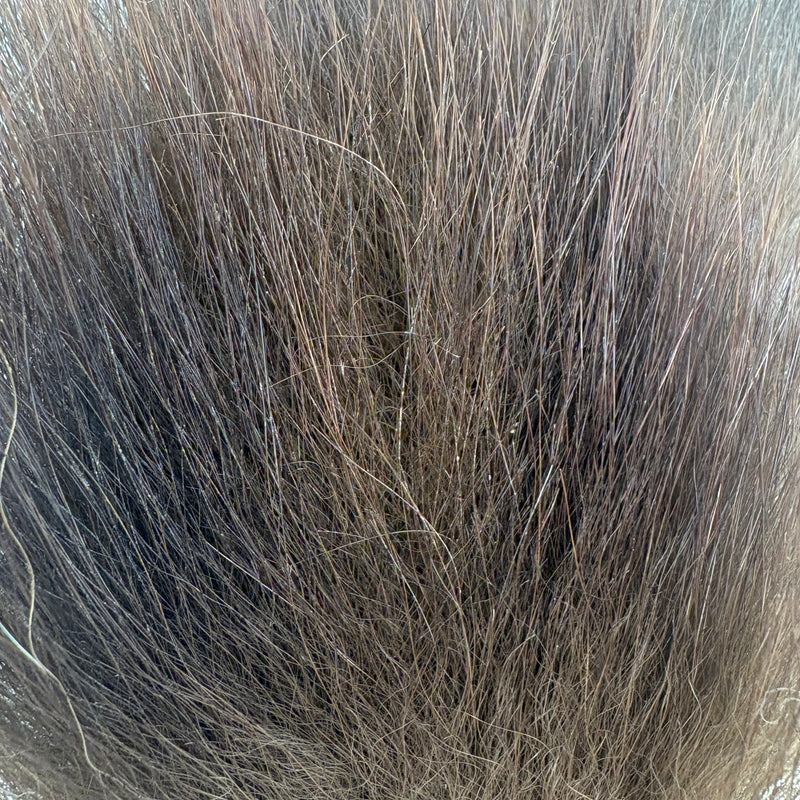 Load image into Gallery viewer, Dark gray and black bear hair fibers, close-up
