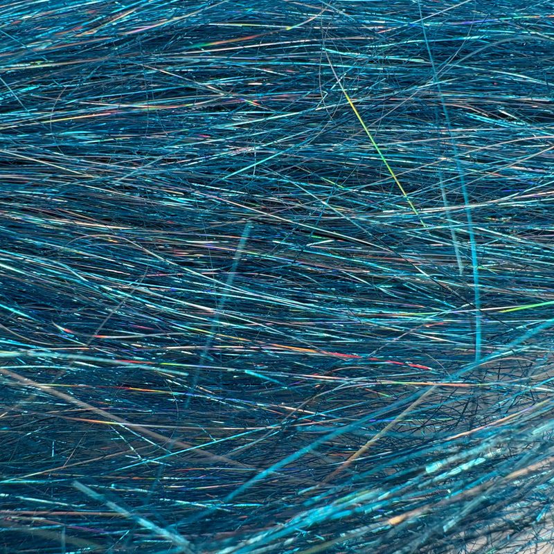 Load image into Gallery viewer, Lace angel hair fiber strands in teal and blue, close-up
