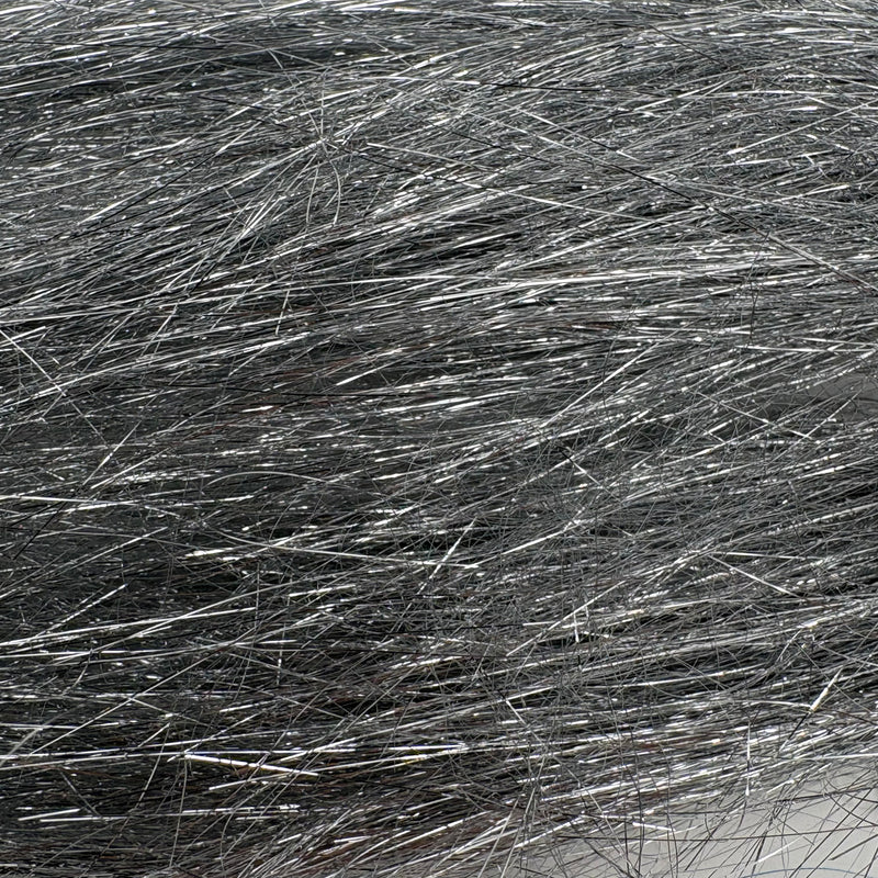 Load image into Gallery viewer, Lace angel hair fiber strands in silver gray, close-up
