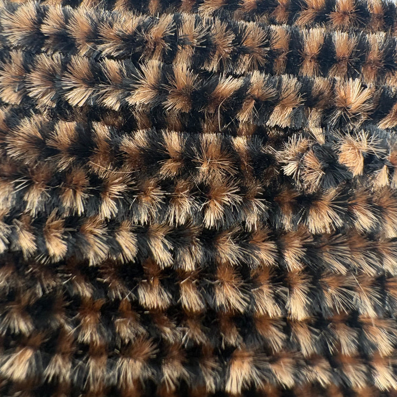 Load image into Gallery viewer, Hook &amp; Hackle variegated chenille in dark brown and beige fuzzy loops
