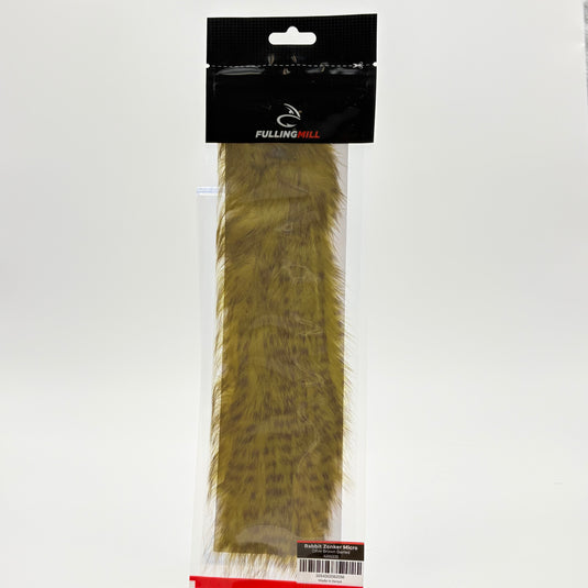 Olive barred micro rabbit zonker strip