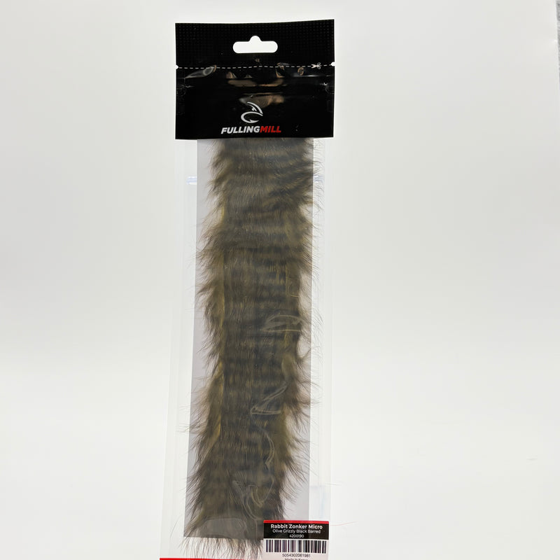Load image into Gallery viewer, Olive grizzly micro rabbit zonker strip
