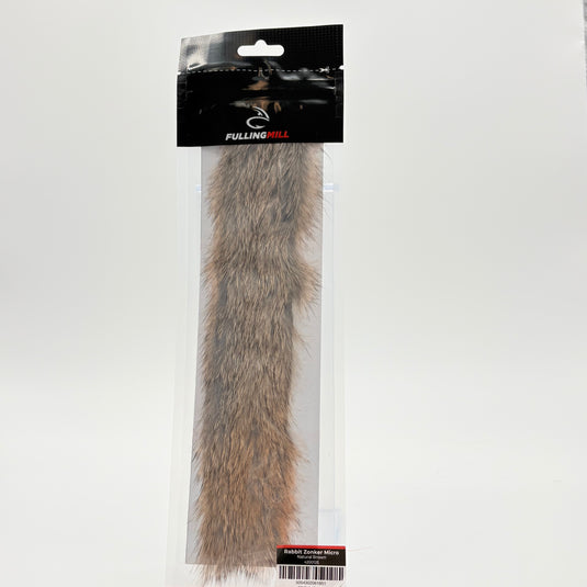 Grey-brown micro rabbit zonker strip