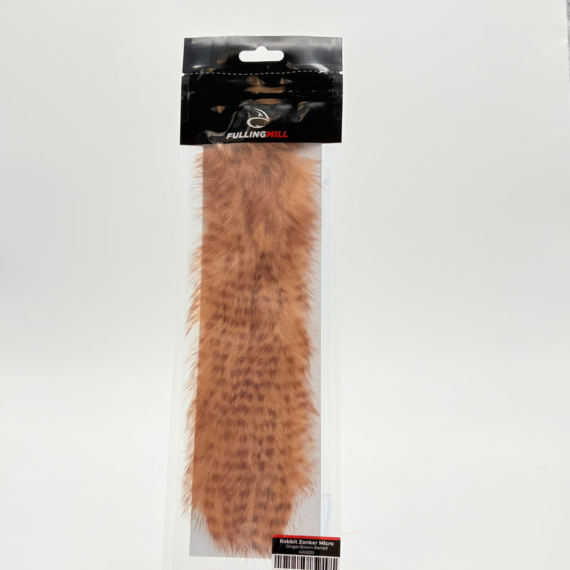 Load image into Gallery viewer, Ginger brown barred micro rabbit zonker strip
