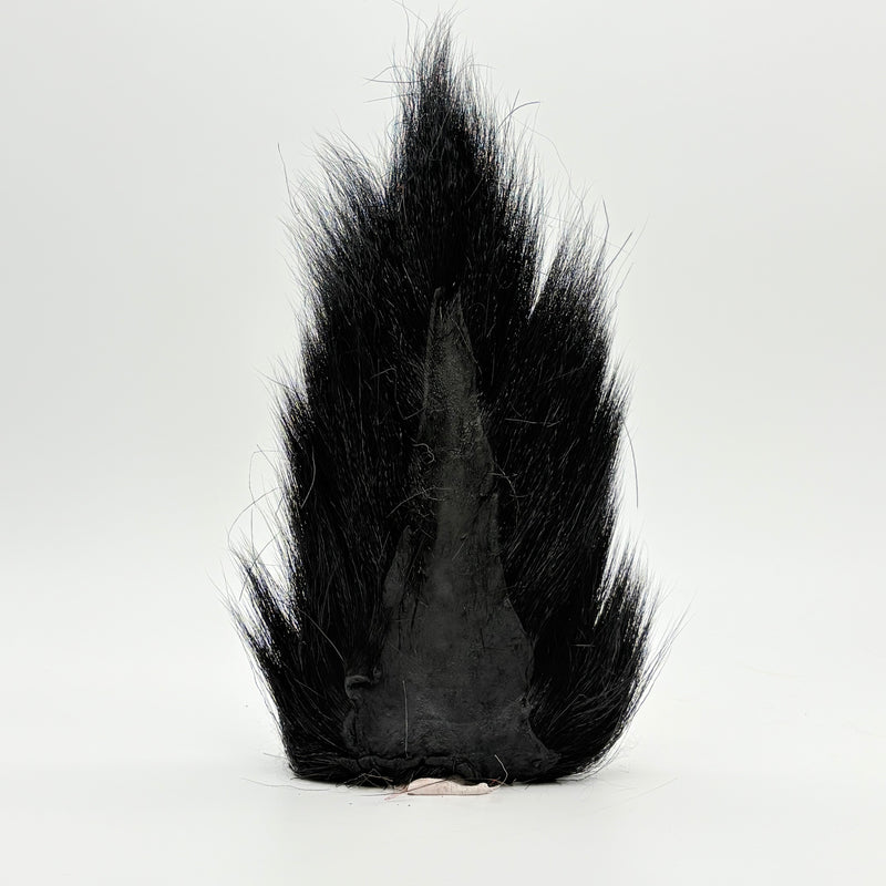 Load image into Gallery viewer, Black bucktail-style fly tail with dark base
