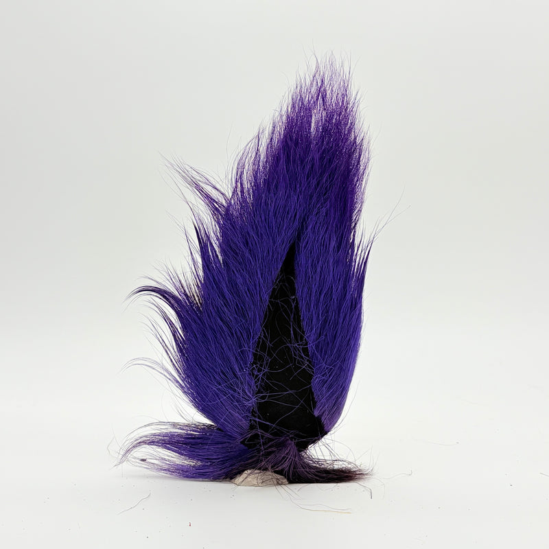 Load image into Gallery viewer, Purple bucktail-style fly tail with dark mottled base
