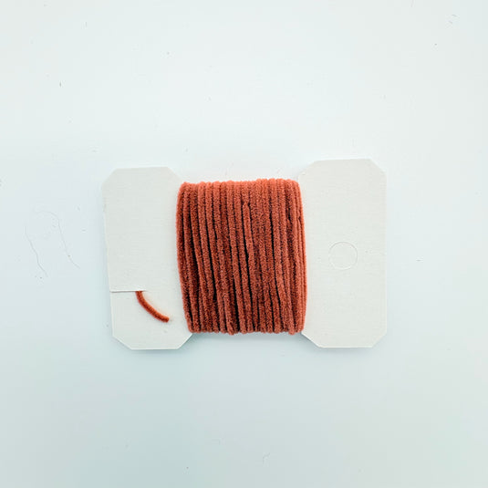 Ultra chenille thread spool, rust orange-brown