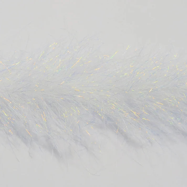 Load image into Gallery viewer, Shimmery fly brush fibers with white base and fine gold glitter
