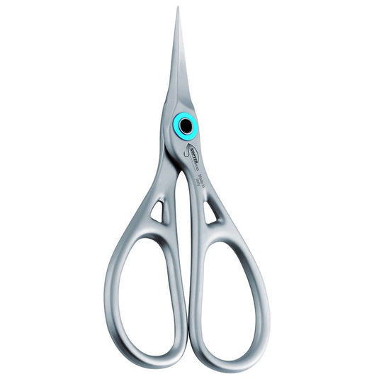 Kopter Absolute scissors with silver handles and blue eye ring