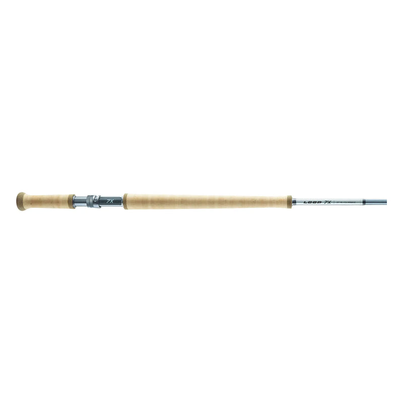 Load image into Gallery viewer, Fishing rod with cork handle, dark reel seat, and blue line guides on the blank
