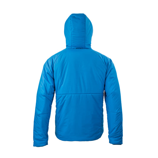 Loop Onka Jacket 2.0 water-blue hooded zip puffer jacket, back view