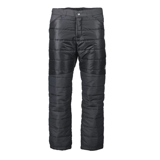Men's puffer pants, dark gray, quilted insulation with front button/zipper