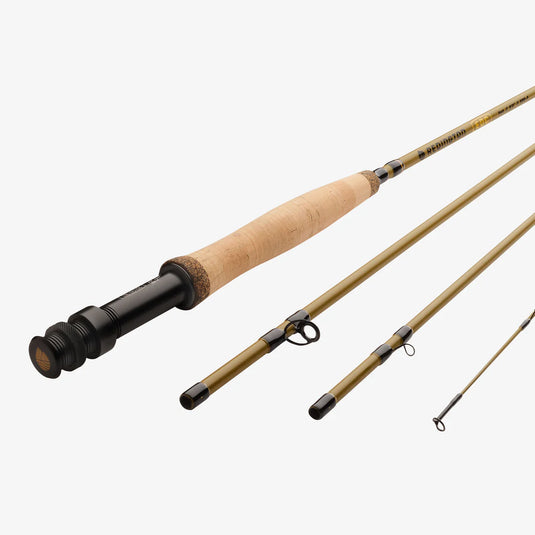 Redington EDC fly fishing rod set with cork handle, line guides, and black end cap