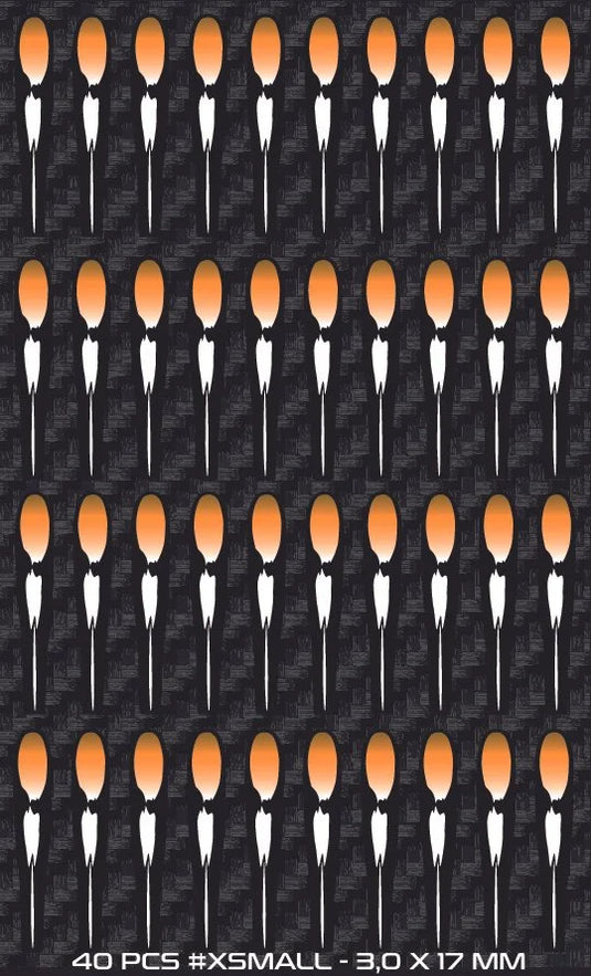 Pro Jungle Cock lure set, xsmall black bodies with orange tips (40 pcs)