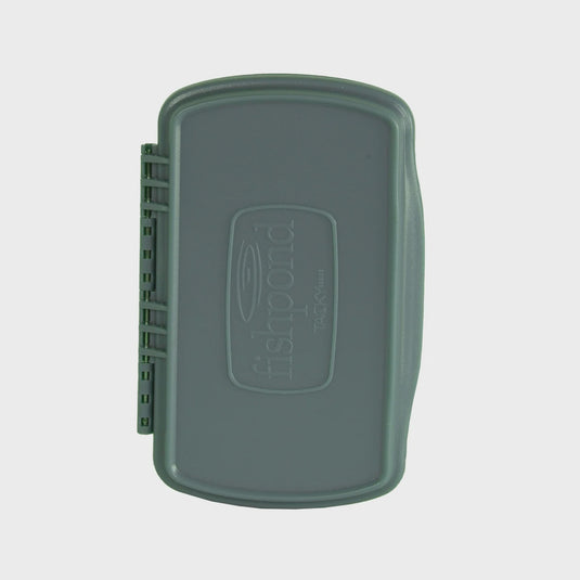 Small MagPad tackle box closed in dark green with molded panel