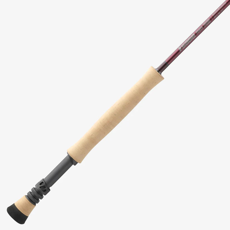 Load image into Gallery viewer, Fishing rod handle close-up with cork grip and black end cap
