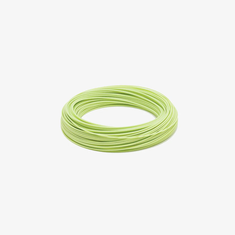 Load image into Gallery viewer, Neon green fly line spool, neatly coiled
