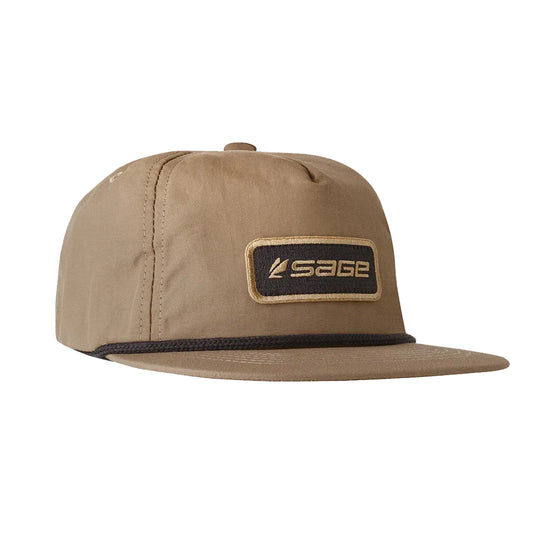 Light brown nylon guide hat with SAGE logo patch