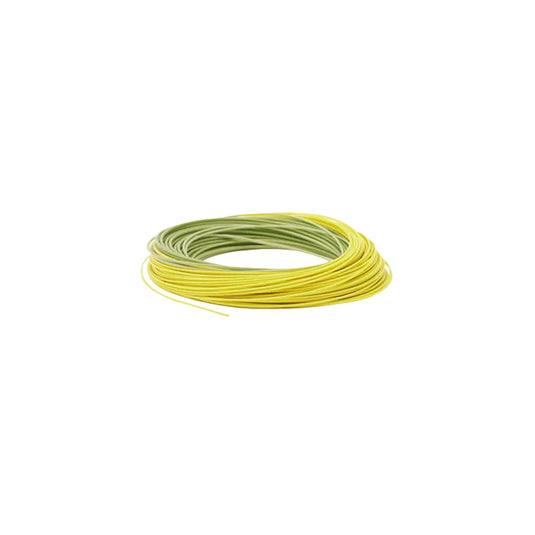 Lime-yellow fly line coil