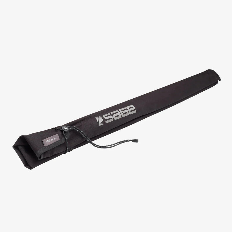 Load image into Gallery viewer, Fishing rod travel sleeve with strap and SAGE branding
