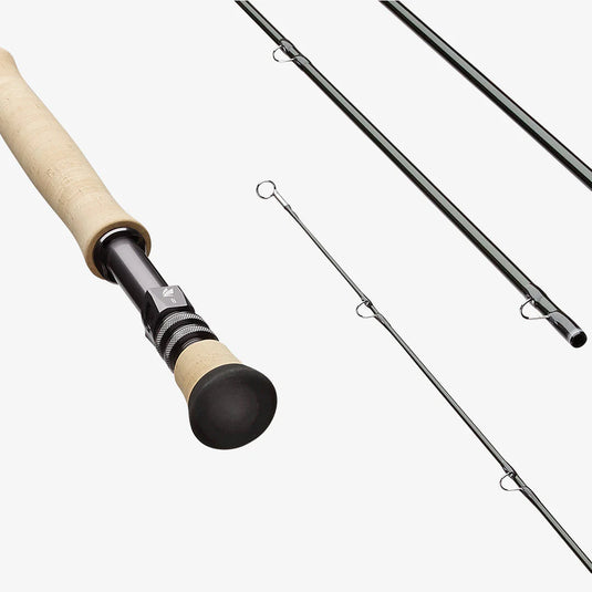 Fishing rod grip with reel seat and line guides