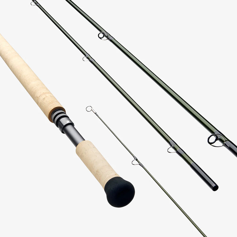 Load image into Gallery viewer, Fishing rod with cork grips, black EVA handle, and line guides
