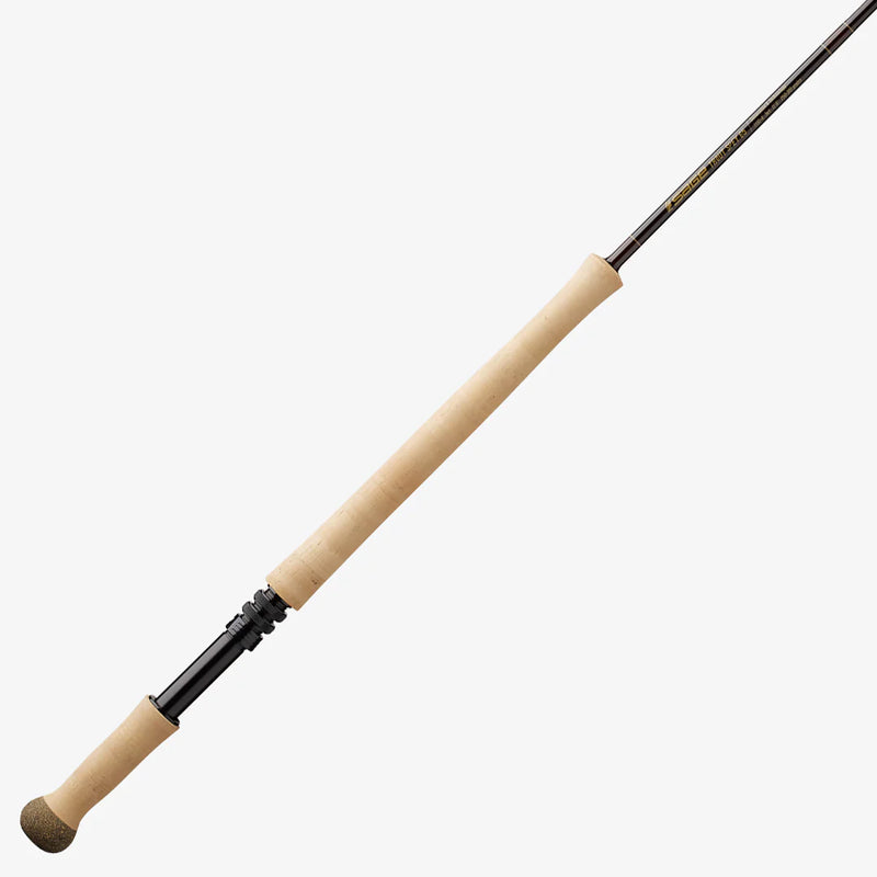 Load image into Gallery viewer, Spey fishing rod segment with light cork grip and black spacer rings.

