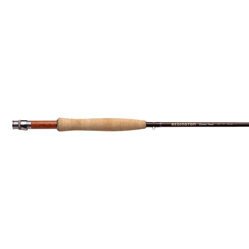 Load image into Gallery viewer, Fishing rod with cork handle and dark shaft, Redington Classic Trout logo
