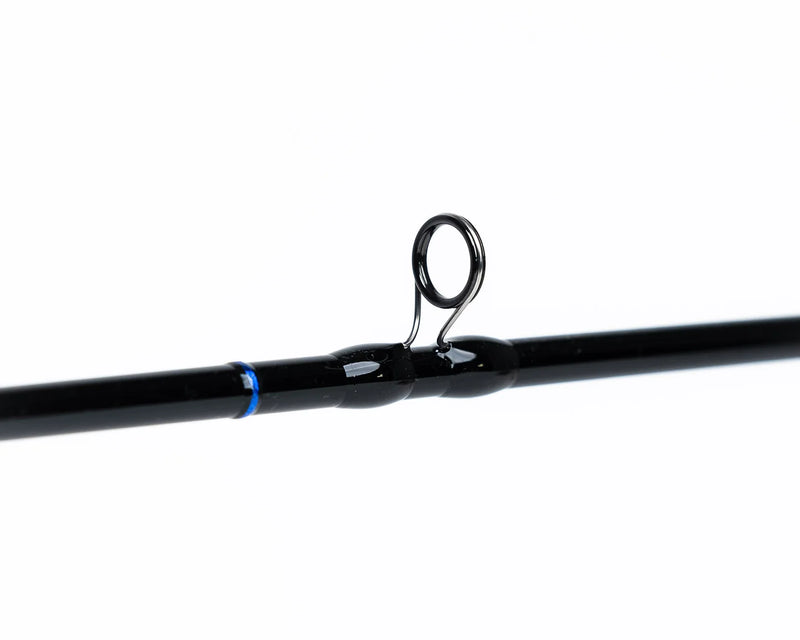 Load image into Gallery viewer, Black fishing rod line guide ring with small blue marking
