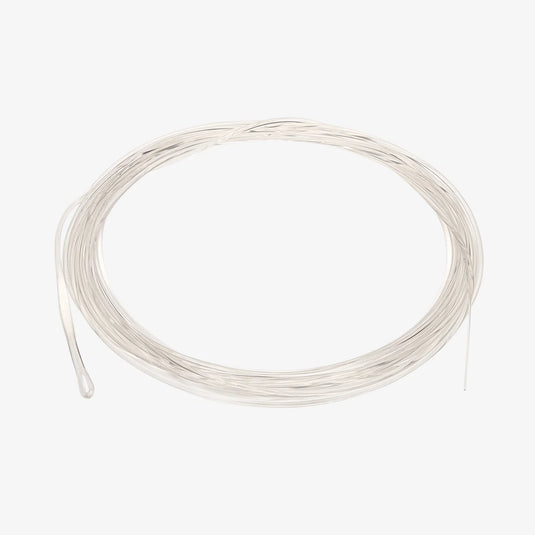 Clear sinking fishing leader line, 7 ft, coiled spool.