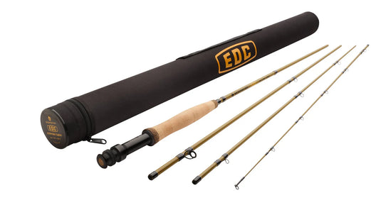 Redington EDC fly fishing rods with black padded case and EDC logo panel