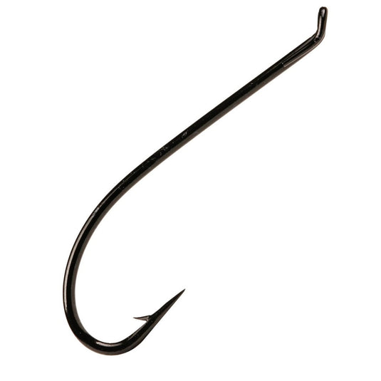 SPRITE salmon single fishing hook, black, curved