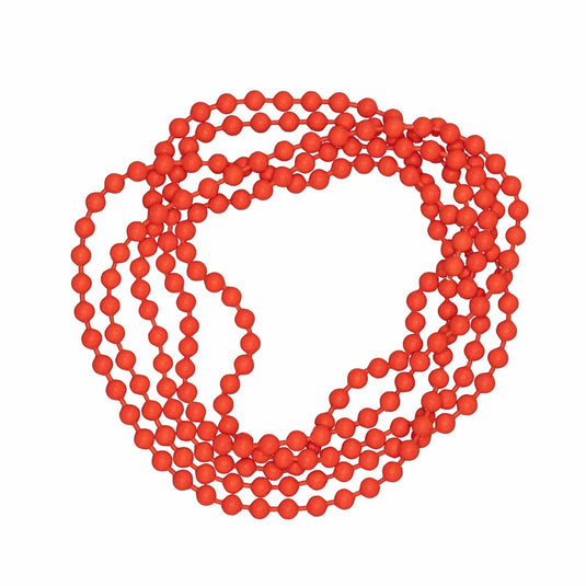 Orange round-bead chain bracelet, multiple strands looped together